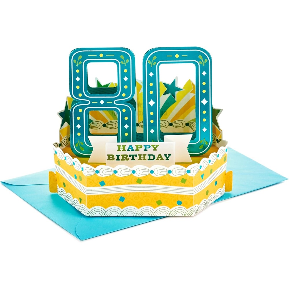 Hallmark Paper Wonder 80th Birthday Pop Up Card (Cel…